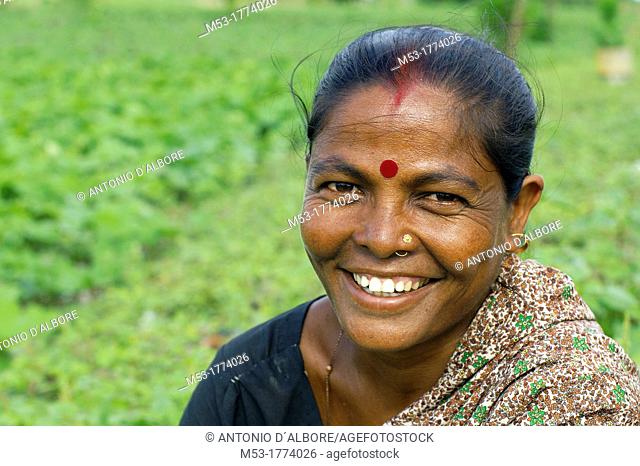an indian woman in dhapa district  kolkata  west bengal  india