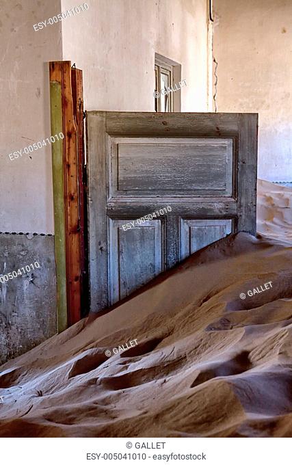 a dune in a house at kolmanskop ghost town near luderitz namibia