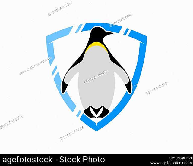 Penguin inside the shield protection