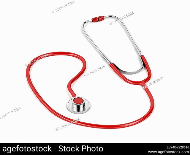 Stethoscope on white background, 3D illustration