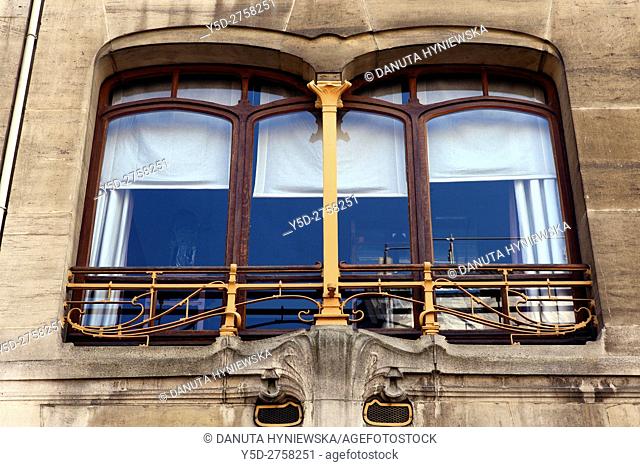 Architectural detail - Art Nouveau Victor Horta's own house and atelier designed in late 1890s, together with three other town houses it was put on the 'UNESCO...