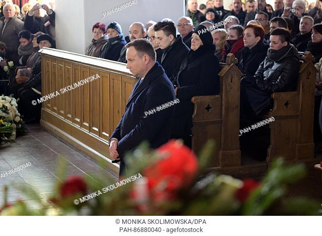 The Polish president Andrzej Duda at the funeral of the Polish truck driver killed during the terror attack on Berlin Lukasz U