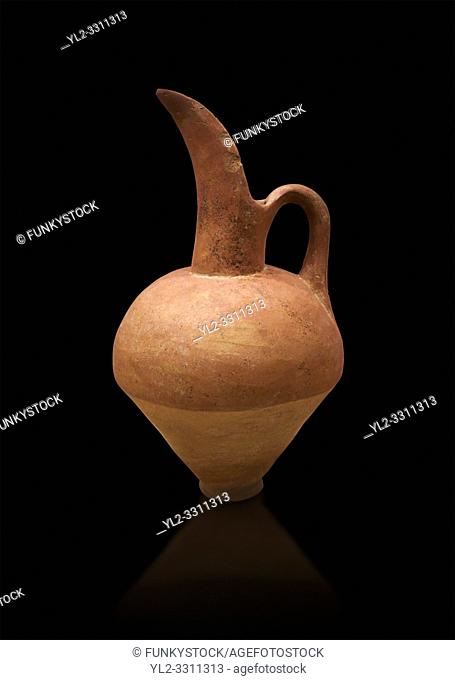 Hittite terra cotta beak spout pitcher. Hittite Old Period, 1650 - 1450 BC. Hattusa BoÄŸazkale. Çorum Archaeological Museum, Corum, Turkey