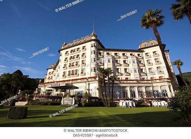 Italy, Piedmont, Lake Maggiore, Stresa, Hotel Regina Palace, morning