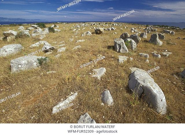 Rocks at Cres Island, Kvarner Gulf, Croatia