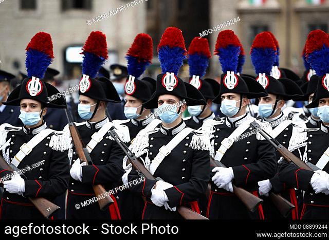 Carabinieri attends in the celebrations on the occasion of the Day of National Unity and the Day of the Armed Forces. Piazza Venezia, Altar of the Fatherland