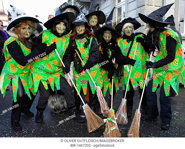 Witches at the carnival procession in Malters, Lucerne, Switzerland, Europe