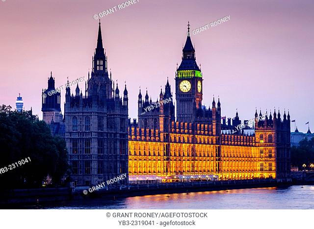 The Houses Of Parliament and River Thames, London, England