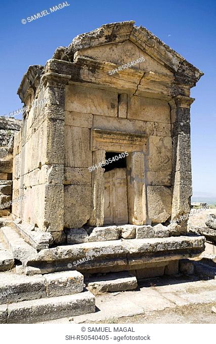 The city of Hierapolis was surrounded by a vast collection of tombs made from local stone. It is one of the best preserved of the ancient cemeteries in Turkey