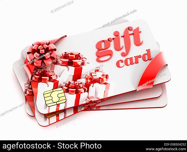 Gift cards isolated on white background