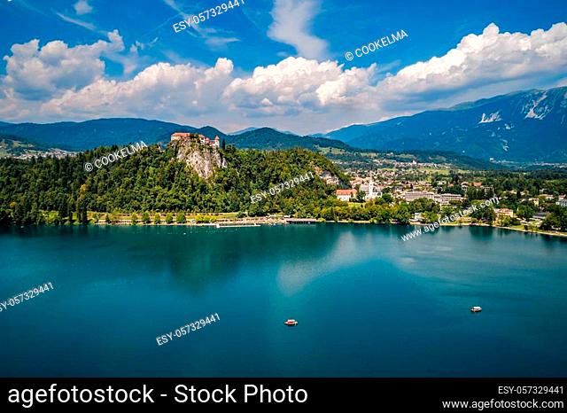 Slovenia - Aerial view resort Lake Bled