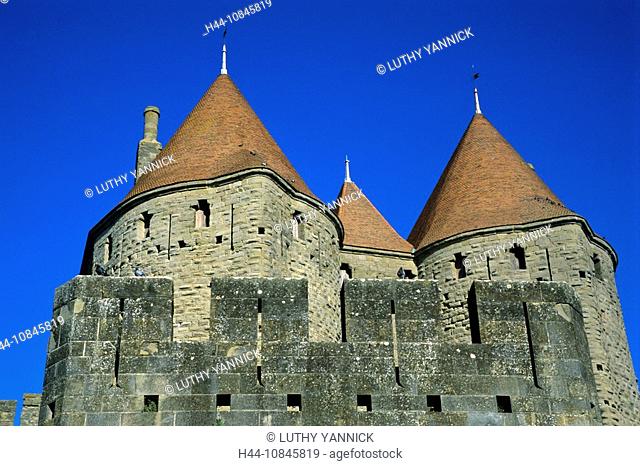 France, Europe, Carcassonne, Porte Narbonaise, UNESCO, world heritage, Albigensian Crusades, Architecture, castle, Cat