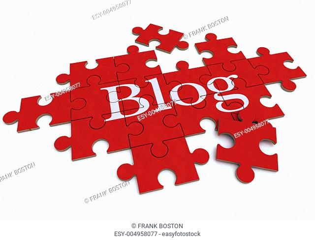 Blog puzzle in red