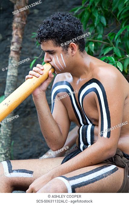 A traditional aboriginal display at the Tjapukai Aboriginal Park near Cairns, Queensland, Australia