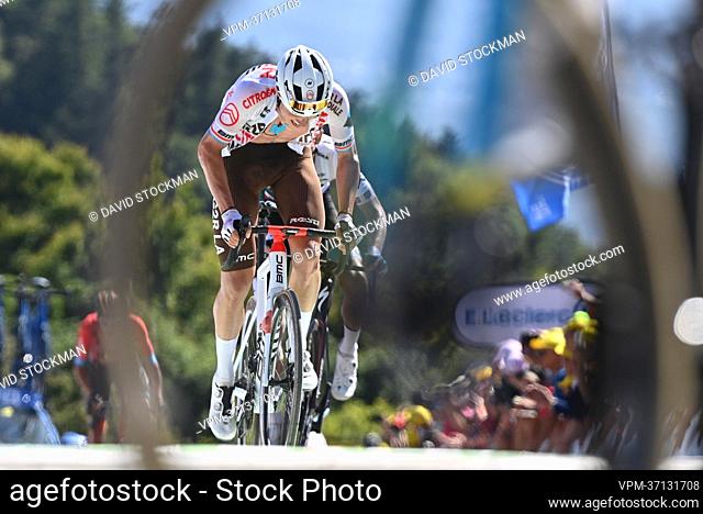 Luxembourgish Bob Jungels of AG2R Citroen pictured in action during stage seven of the Tour de France cycling race, a 176 km race from Tomblaine to La Super...