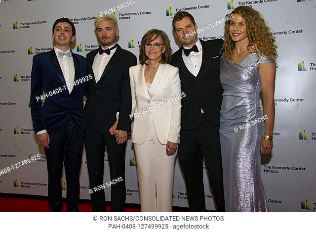Sally Field, center, and, from left to right, guest of son, Armand De La Torre, son Samuel Greisman, son Eli and wife, Sasha Craig arrive for the formal...