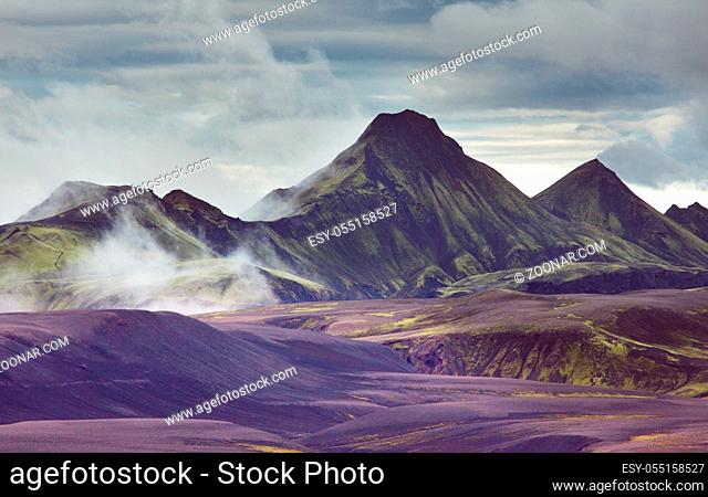 Dramatic mountain landscapes in Iceland