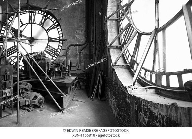 Clock repair on Bromo Seltzer arts tower in Baltimore MD