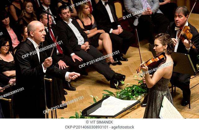 Frankfurt Radio Symphonic Orchestra conducted by Estonian conductor Paavo Jarvi (left) performed during the closing concert of the 69th year of the Prague...
