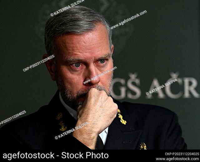 A news conference of NATO Military Committee chief Rob Bauer (photo) who arrives for two-day visit to Czechia to meet Czech Chief of Staff Karel Rehka (not...
