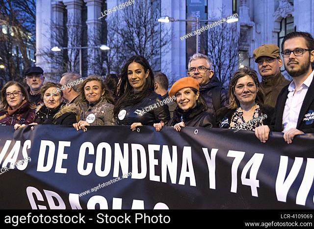 THE VICE MAYOR OF MADRID BEGOÑA VILLACIS AT THE MAIN FACADE DOOR OF THE PALACE OF COMMUNICATIONS HEADQUARTERS OF THE CITY COUNCIL OF MADRID ON THE OCCASION OF...