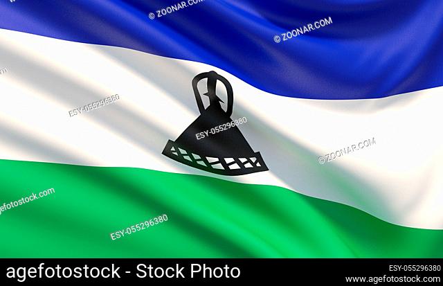 Background with flag of Lesotho