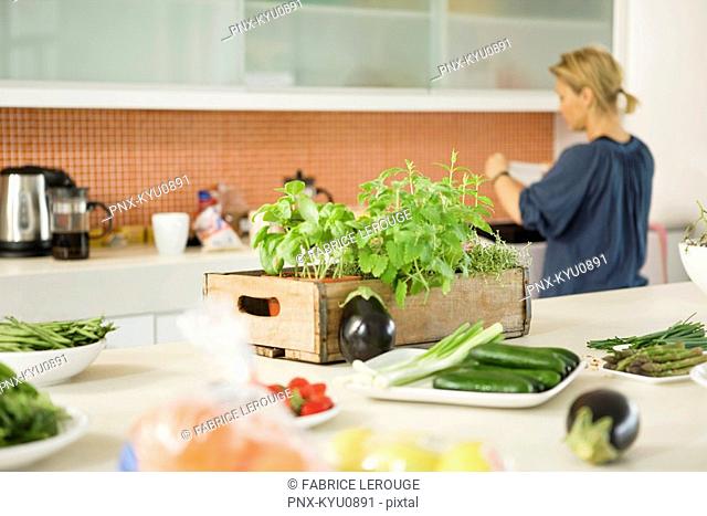 Woman working in the kitchen