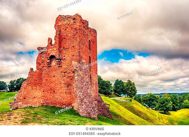 Belarus: ruins of Navahrudak, Naugardukas, Nowogrodek, Novogrudok castle in the summer