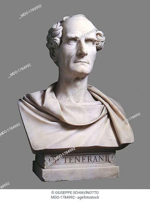 Selfportrait, by Pietro Tenerani, 1862, 19thCentury, marble, round. Italy, Lazio, Rome, National Gallery of Modern and Contemporary Art, GNAM