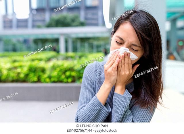 Woman suffer from sick