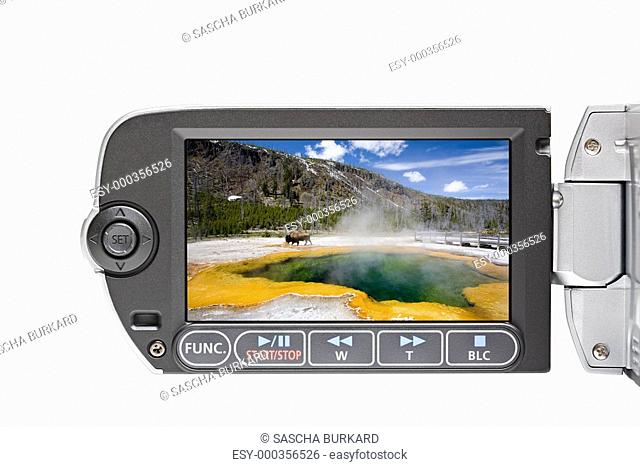 camcorder LCD menu isolated