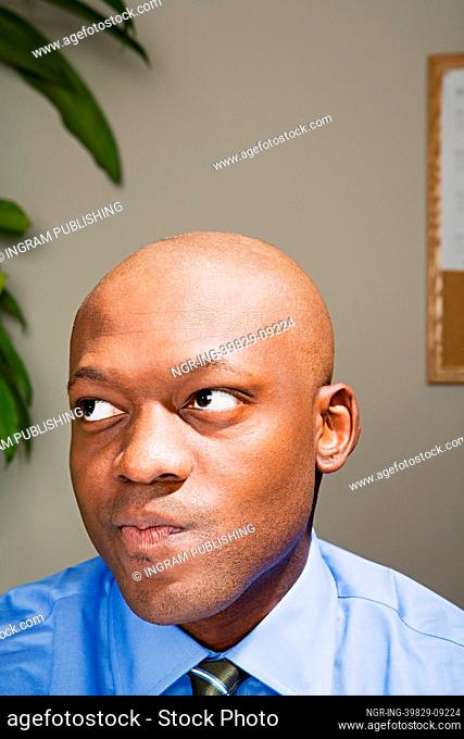 Businessman looking annoyed