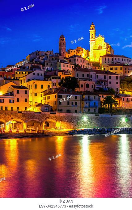 The village of Cervo on the Italian Riviera in the province of Imperia, Liguria, Italy