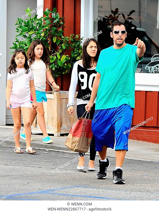 Actor Adam Sandler takes his daughter for lunch with her friends in Brentwood Featuring: Adam Sandler, Sunny Madeline Sandler Where: Brentwood, California