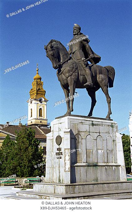 Romania, Crisana Region, Bihor County, Oradea, Piata Unirii, Mihai Viteazul Statue