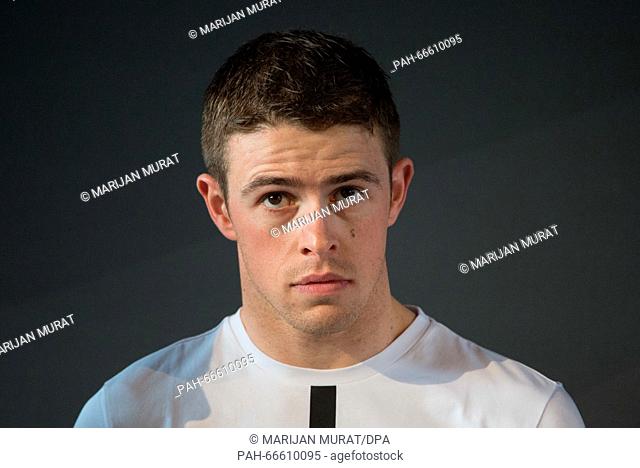 DTM race driver Paul Di Resta at a press conference on the occasion of the start of the new racing season in Fellbach, Germany, 11 March 2016