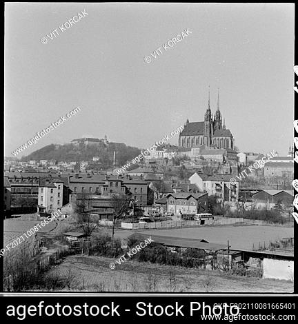 ***MARCH 18, 1975 FILE PHOTO***The Cathedral of Saints Peter and Paul, Roman Catholic cathedral on the Petrov hill and Spilberk Castle located in the Brno-stred...