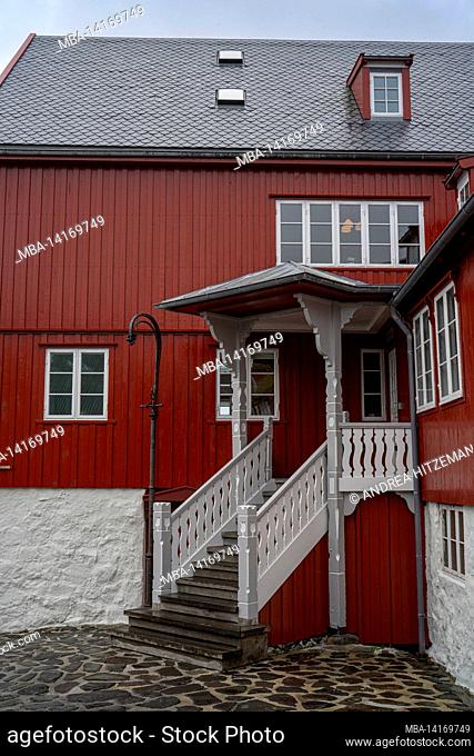 government building in torshavn capital of the faroe islands, streymoy island, autonomous archipelago, denmark