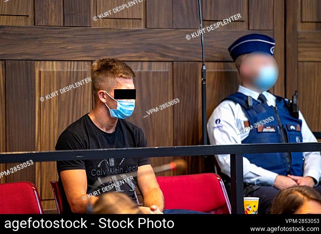 The accused Tommy Jonckheere pictured during the first day of the trial of Tommy Jonckheere (32), before the Assizes Court of West-Flanders, in Brugge
