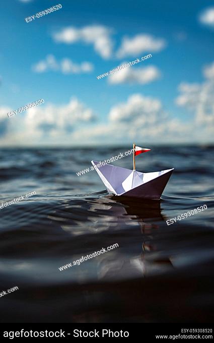 Paper Boat in Big Waves