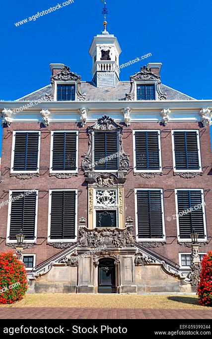 Beautiful historic city hall in the centre of Sneek, Friesland in the Netherlands