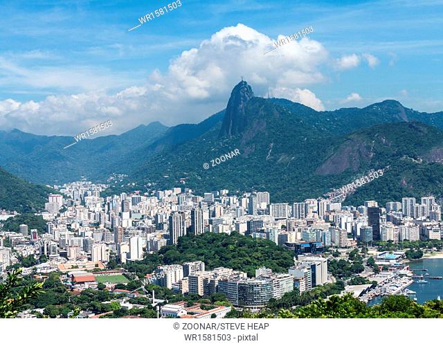 Harbor and skyline of Rio de Janeiro Brazil