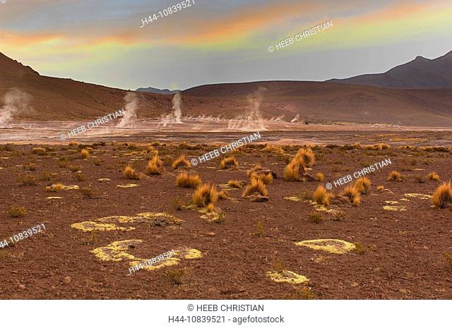 Chile, South America, Tatio Geysers, San Pedro de Atacama, Altiplano, Antofagasta, landscape, South America, volcanism
