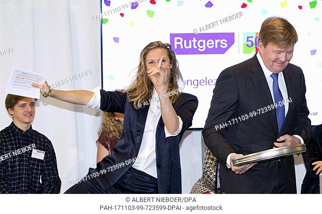 King Willem-Alexander of The Netherlands arrives at the Nicolaikerk in Utrecht, on November 2, 2017, to attend the 50th anniversary of Rutgers