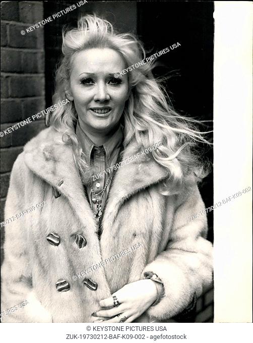 Feb. 12, 1973 - Janie Jones Gives Evidence. The case continued at the Old Bailey in which John Dee, songwriter husband of singer Janie Jones