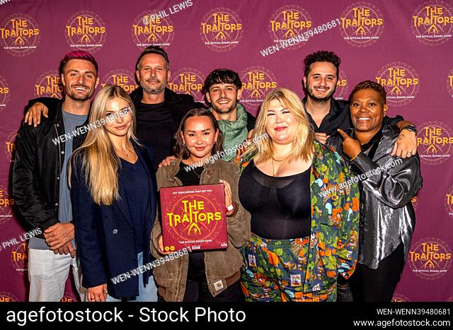Guests attend The Official 'The Traitors' Board Game VIP Launch at The London Dungeon Featuring: Former The Traitor Contestants, (Back L to R) Tom Elderfield
