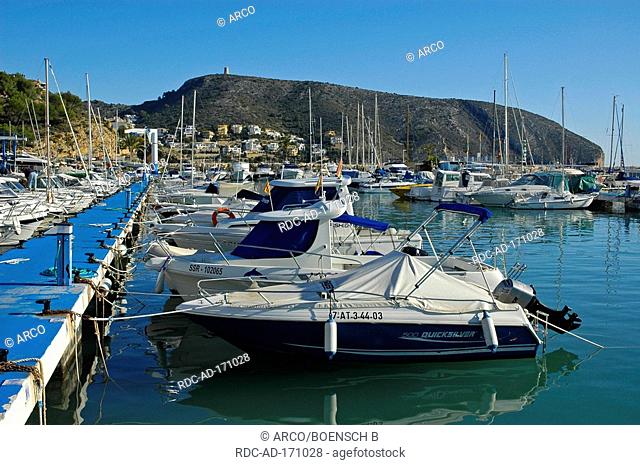 Yacht harbour, Moraira, Costa Blanca, Spain, landing stage