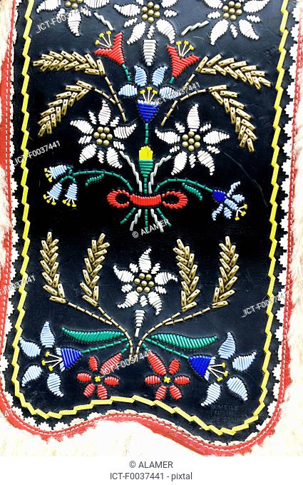Switzerland, Bargis, embroidered fabric