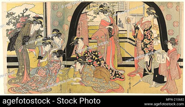 Drawing Lots for Prizes (Ho biki) - c. 1798 - Kitagawa Utamaro ??? ?? Japanese, 1753 (?)-1806 - Artist: Kitagawa Utamaro, Origin: Japan, Date: 1793–1803