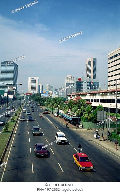 Jalan Thamrin and the skyline of Jakarta, Java, Indonesia, Southeast Asia, Asia